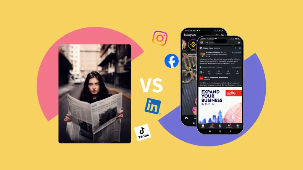 What is social media marketing – traditional vs modern digital approach with Facebook, Instagram, TikTok, LinkedIn